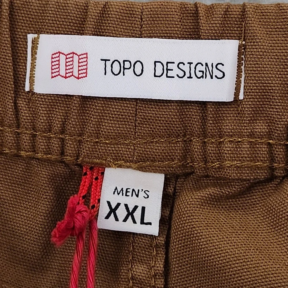 Topo Designs Dirt Pants Classic Mens XXL Khaki Brown Organic Cotton Stretch NEW